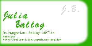 julia ballog business card